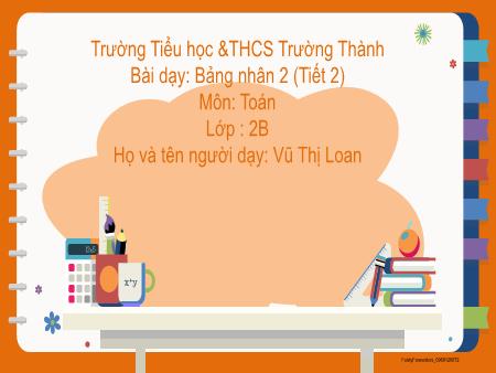 Bài giảng Toán 2 - Bảng nhân 2 (Tiết 2) - Năm học 2023-2024 - Vũ Thị Loan