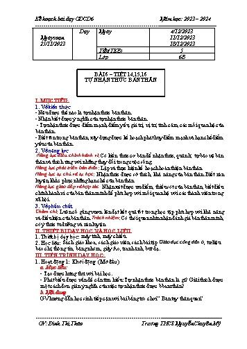 Giáo án Giáo dục Công dân 6 - Tuần 14+15 - Năm học 2024-2025 - Đinh Thị Thảo