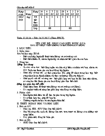 Giáo án Giáo dục thể chất 8 - Tuần 12+13+14