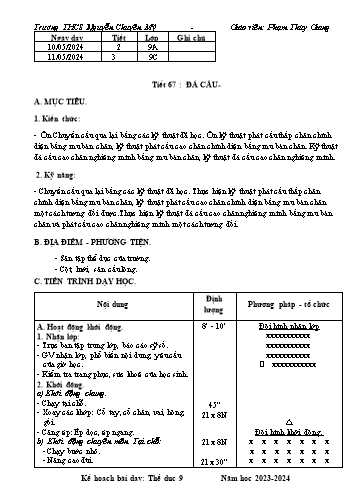 Giáo án Giáo dục thể chất 9 - Tuần 34 - Phạm Thùy Giang